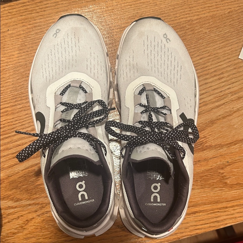 On Running Cloudmonster White Black Sneakers